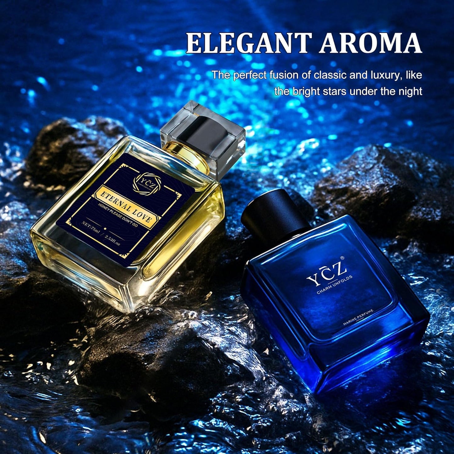 Ycz Cologne for Men - Long-Lasting Marine & Spicy Wood Fragrance | 1.7oz Sleek Bottle for Elegant Gifts