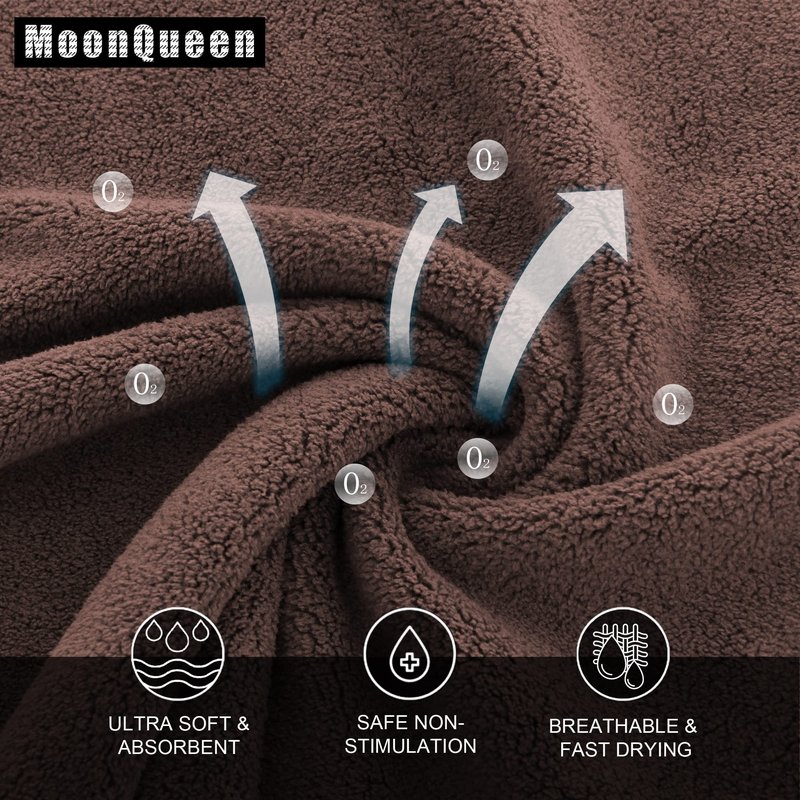 MOONQUEEN Ultra Soft Premium Washcloths Set - 12 x 12 inches - 72 Pack - Quick Drying - Highly Absorbent Coral Velvet Bathroom Wash Clothes (Wood Brown)