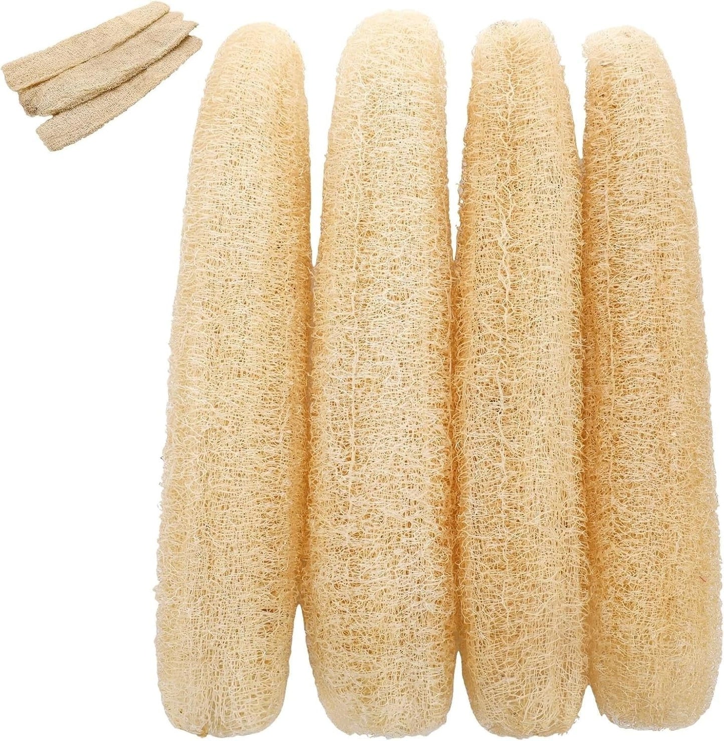 Stcyutdaa 4Pack16-18'' Egyptian Loofah Exfoliating Sponge, Multipurpose Scrubber for Men & Women – Face, Body, Back Use, Organic & Natural, Large Size for Shower & Bath Daily Use