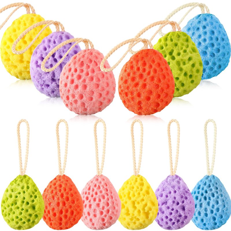 FoldTier 12 Pcs Bath Sponge Deep Cleansing Body Loofah Gentle and Deep Exfoliating Body Scrubber Bath Accessories Men Women Baby Sponge for Bathing Shower (Multicolor)