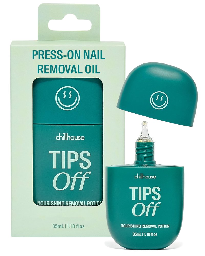 Chillhouse - Tips Off, Nail Glue Remover - Press on Nails Removal Potion - Gentle Removal & No Soaking - Safflower Oil, Jojoba Seed & Orange Peel Oil - Women Owned - Beauty & Self Care - 1.18 fl oz