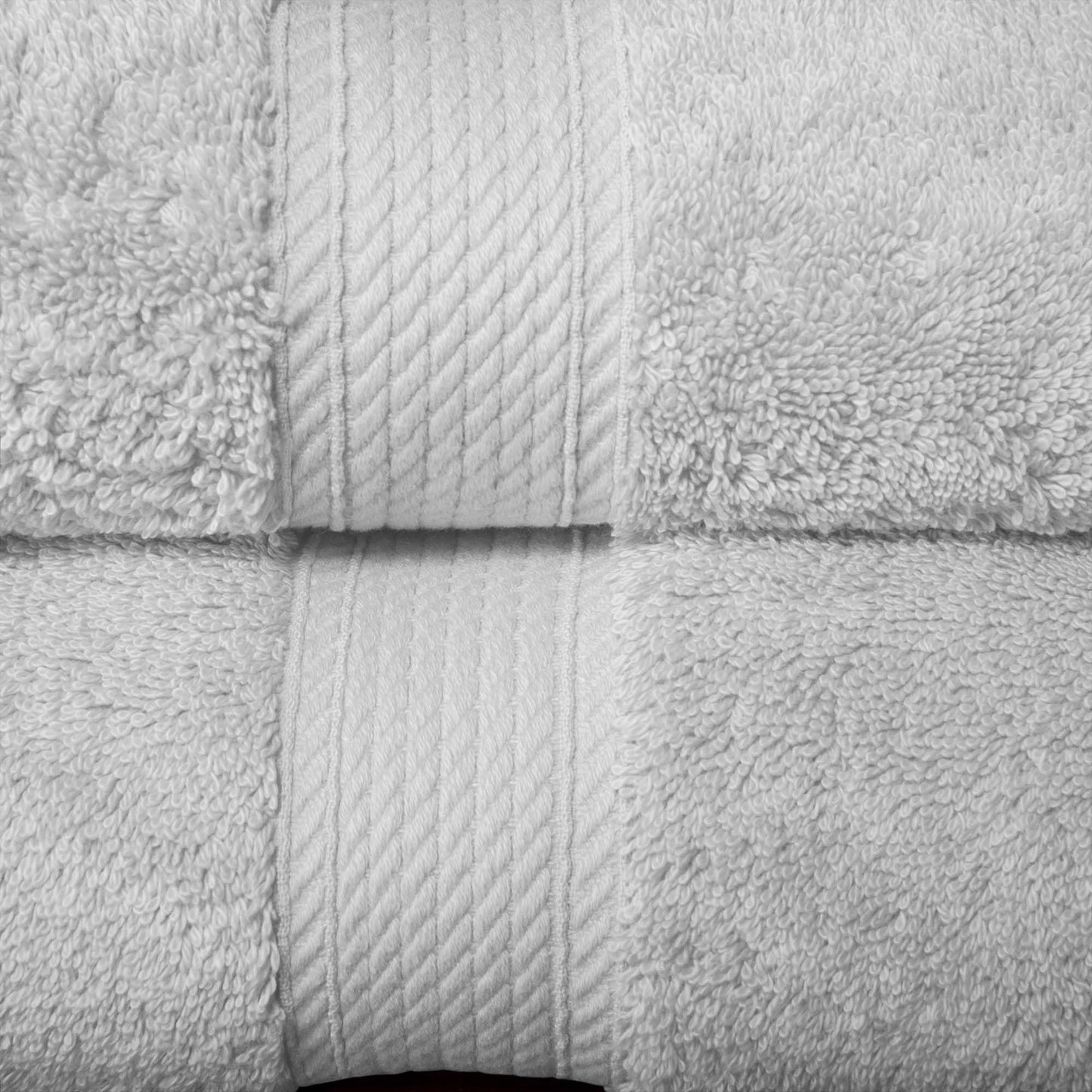 SUPERIOR Egyptian Cotton Pile 8 Piece Towel Set, Includes 2 Bath, 2 Hand, 4 Face Towels/Washcloths, Ultra Soft Luxury Towels, Thick Plush Essentials, Guest Bath, Spa, Hotel Bathroom, Silver