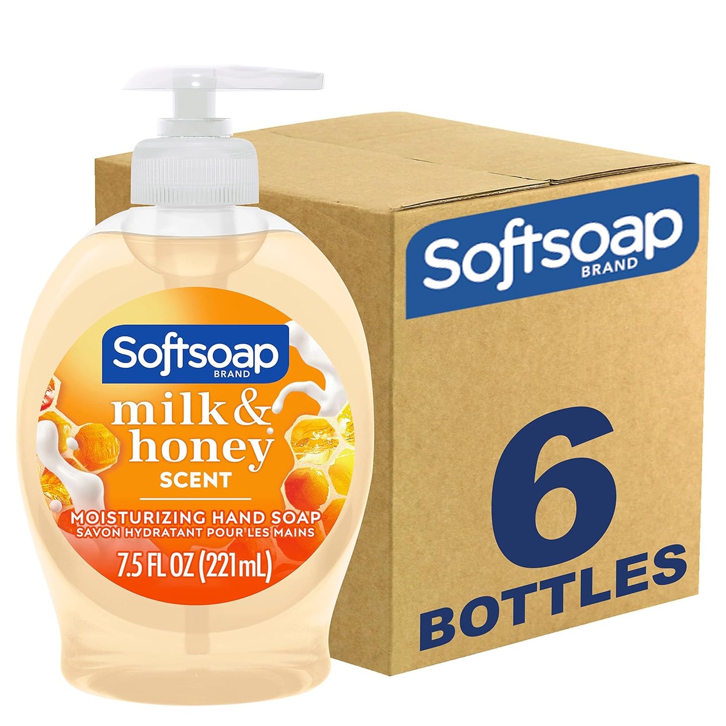 Softsoap Liquid Hand Soap Fresh Breeze (7.5 Fl Oz, Pack of 6) Moisturizing Liquid Hand Soap, Milk and Honey (7.5 Fl Oz, Pack of 6)