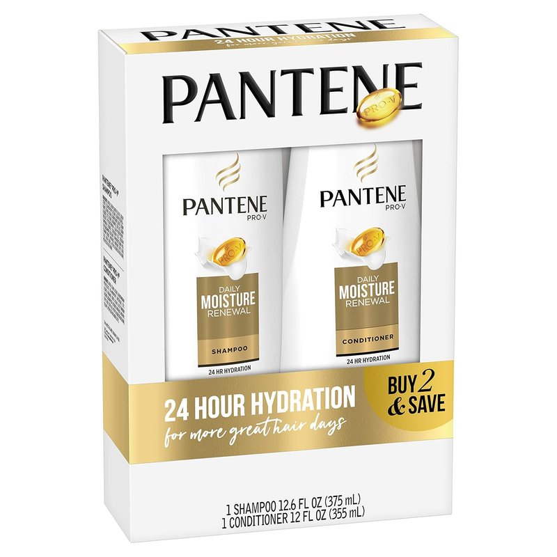 Pantene Daily Moisture Renewal Duo set, 12.6 Oz Shampoo and 12 Oz Conditioner