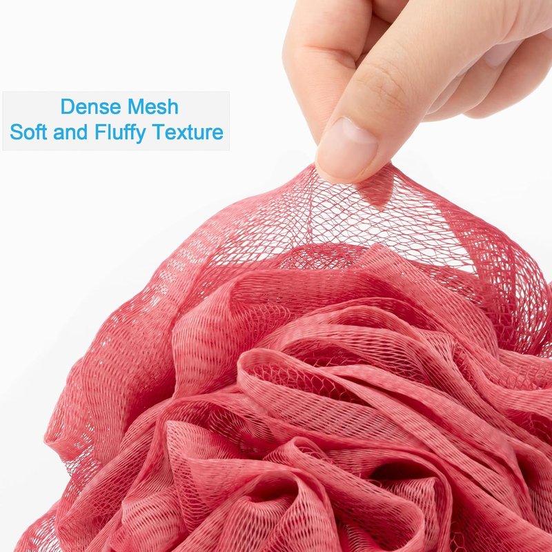 AmazerBath Loofah Sponge Set of 4 | Exfoliating Body Scrubber in Sunset Berry Colors - 60g Each