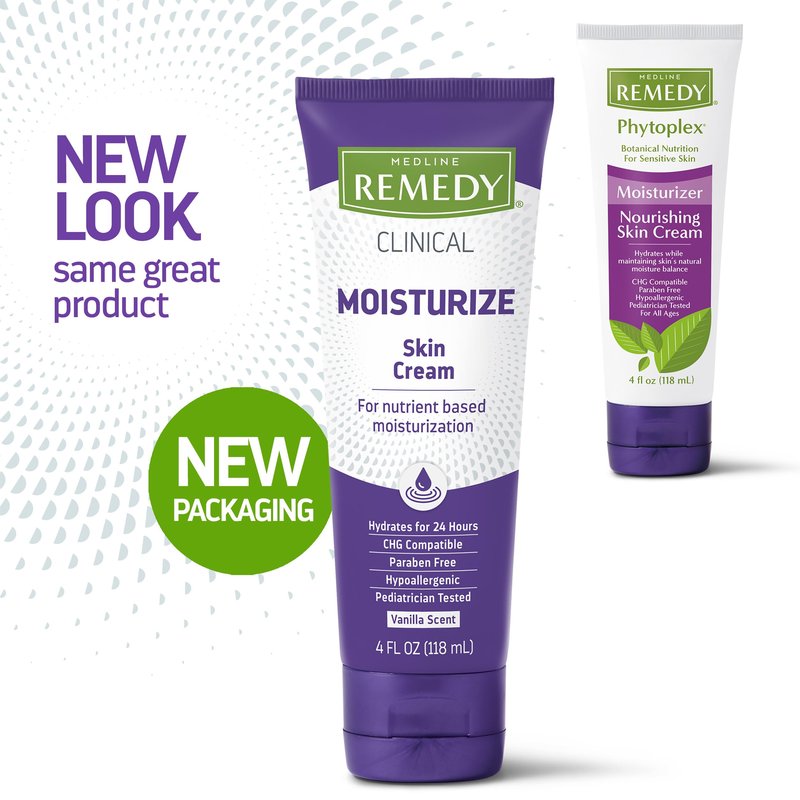 Medline Remedy Clinical Skin Cream, Vanilla Scent (4 fl oz), Moisturizing Face and Body Cream for All Ages, Paraben & Sulfate Free, Quick Absorbent Formula, Hypoallergenic Skin Moisturizer