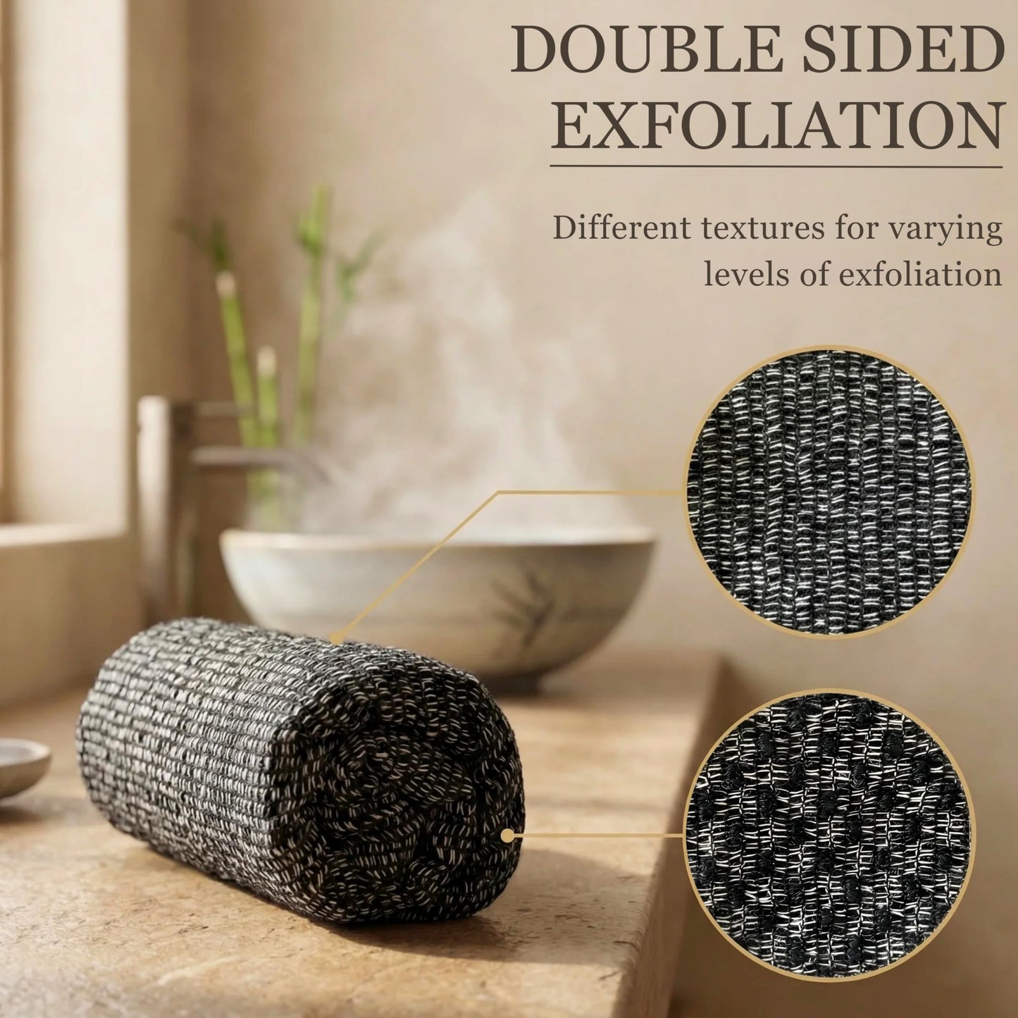 Japanese Washcloth 2 Pack – Dual-Sided Exfoliating Washcloth & Back Scrubber for Shower | Exfoliating Towel for Body, Wash Cloths for Showering for Women and Men – Holou