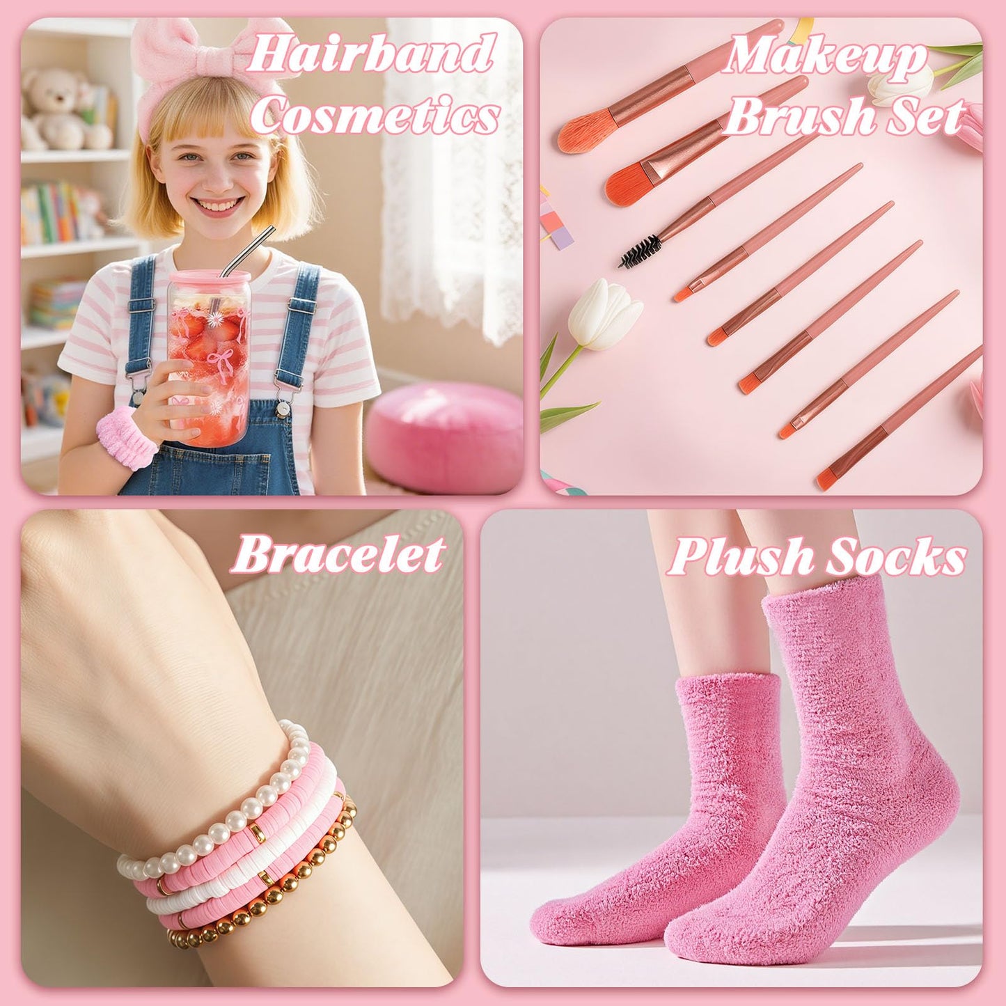 TUZELIYA Exquisite Birthday Gifts for Girls Teens - Best Birthday Presents for Her - Pink Unique Gift Baskets for Women - Back to School Gifts for Best Friends Girlfriend Daughter Mom Sister Coworker