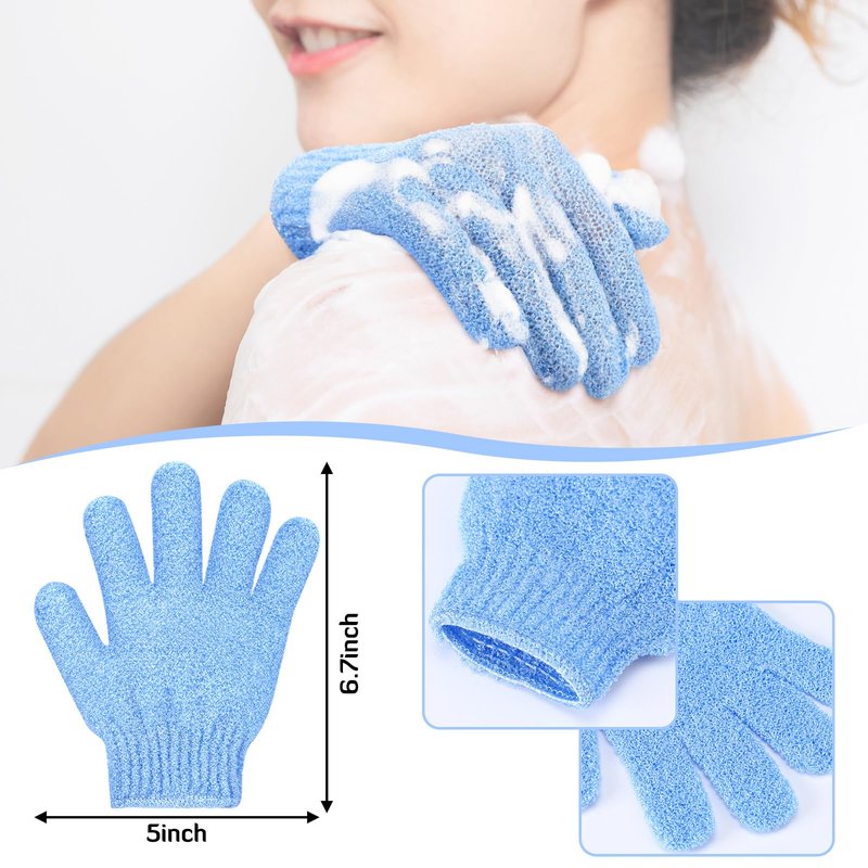 LemonRoad 48 Pcs Exfoliating Bath Gloves for Shower Individually Wrapped Colorful Bath Sponges Body Scrub Gloves with Case Bulk Body Scrubber for Dead Skin Remover Loofah Washcloth Mitt Men Women