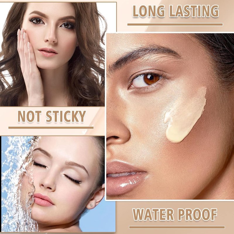 Mushroom Head Air Cushion & BB Cream CC Cream Liquid Foundation Concealer - Lasting, Moisturizing Makeup Base for Even Skin Tone - Natural Finish