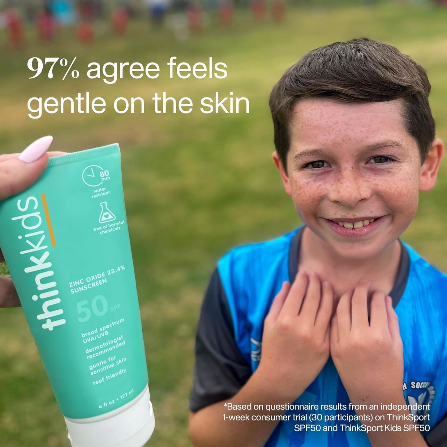 Thinkkids SPF 50+ Mineral Sunscreen - Safe, Natural Water-Resistant Baby Sun Cream | 6 Fl Oz UVA/UVB Protection