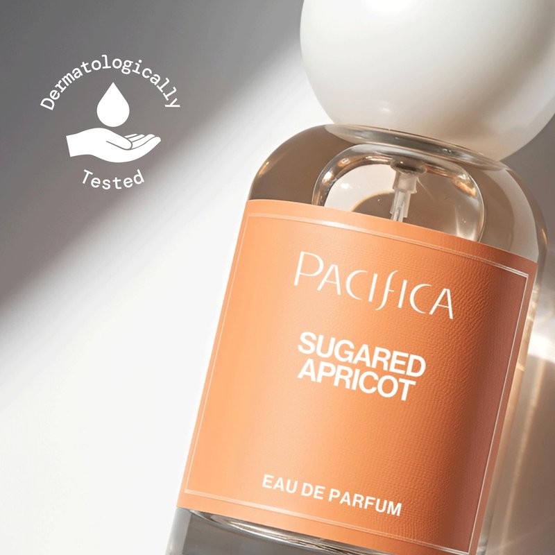 Pacifica Sugared Apricot Perfume for Women – Sweet Fruity Floral Eau de Parfum with Apricot Peach Jasmine Vanilla Sandalwood – Vegan Clean Beauty Long Lasting Fragrance Spray, 1 Fl Oz