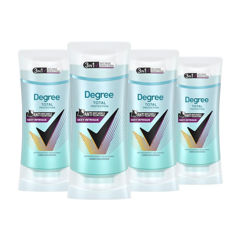 Degree 3-in-1 Antiperspirant Deodorant - Sexy Intrigue | 72-Hour Sweat, Odor & Stain Protection - 4 Pack, 2.6 oz