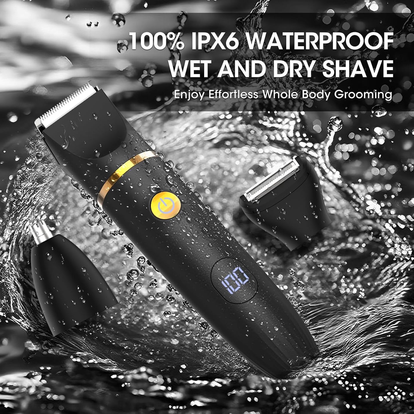 Zesuti Manscape Body Hair Trimmer - 3-in-1 Waterproof Electric Shaver for Men | Versatile Grooming Tool