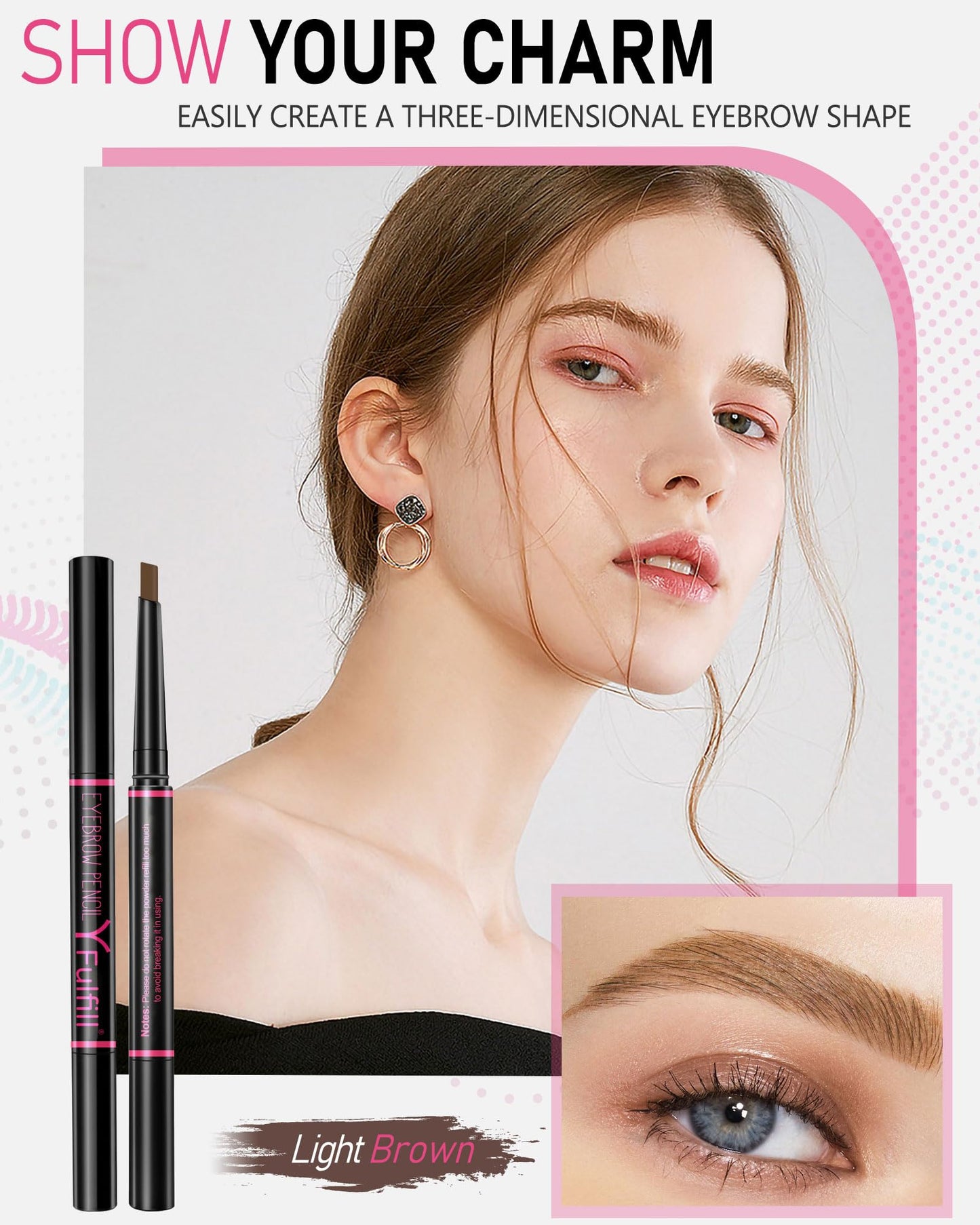 Yfulfill Light Brown Eyebrow Pencil Waterproof for Women - Eye Brow Makeup Pen