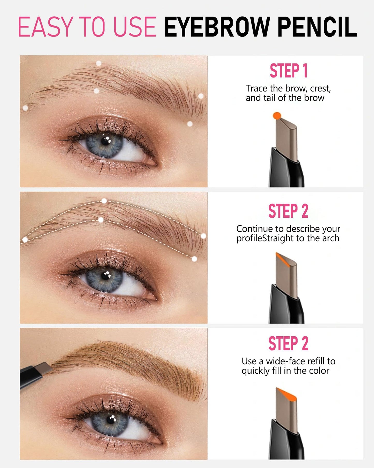 Yfulfill Light Brown Eyebrow Pencil Waterproof for Women - Eye Brow Makeup Pen
