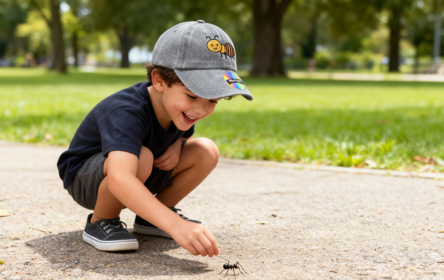 Horpe Kids Animal Design for Boys and Girls, Adjustable Embroidered Baseball Cap for Outdoor Wear