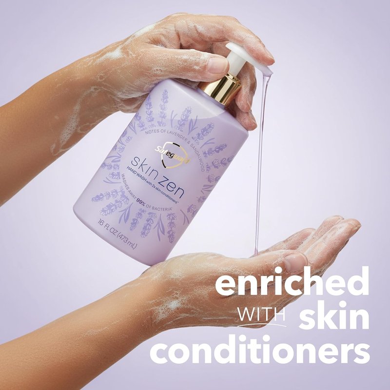 Safeguard Liquid Hand Soap - Skin Zen Formula | 99% Bacteria Removal & Natural Moisturizers | Lavender & Sandalwood, 16 oz