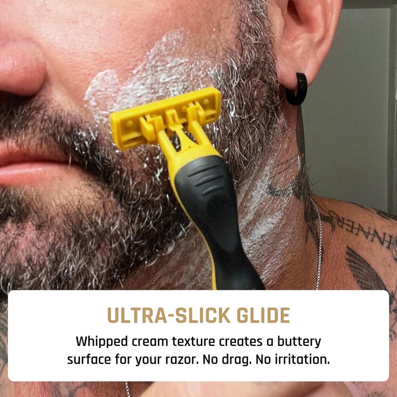 Derm Dude Illegal Shave Cream for Men | Ultra-Slick Shaving Cream for Sensitive Skin | Fights Razor Burn, Bumps, Nicks & Cuts | Smooth Glide Formula – Sandalwoody Scent, 8oz