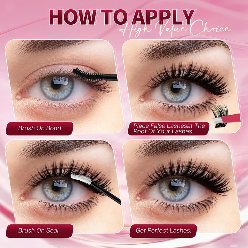 LOZIYOS Clusters Kit Wispy Eyelash Cluster Natural DIY Lash Extension Kit 8-14mm 30D 40D Individual Lashes Kit with Lash Bond and Seal Waterproof Lash Tweezers for Self Use (30D&40D，8-14mm,Kit)