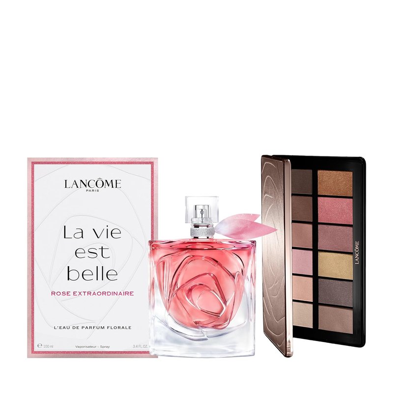 Lancôme Women's Perfume & Makeup Gift Set - La Vie Est Belle Rose Eau de Parfum & Eyeshadow Palette Bundle