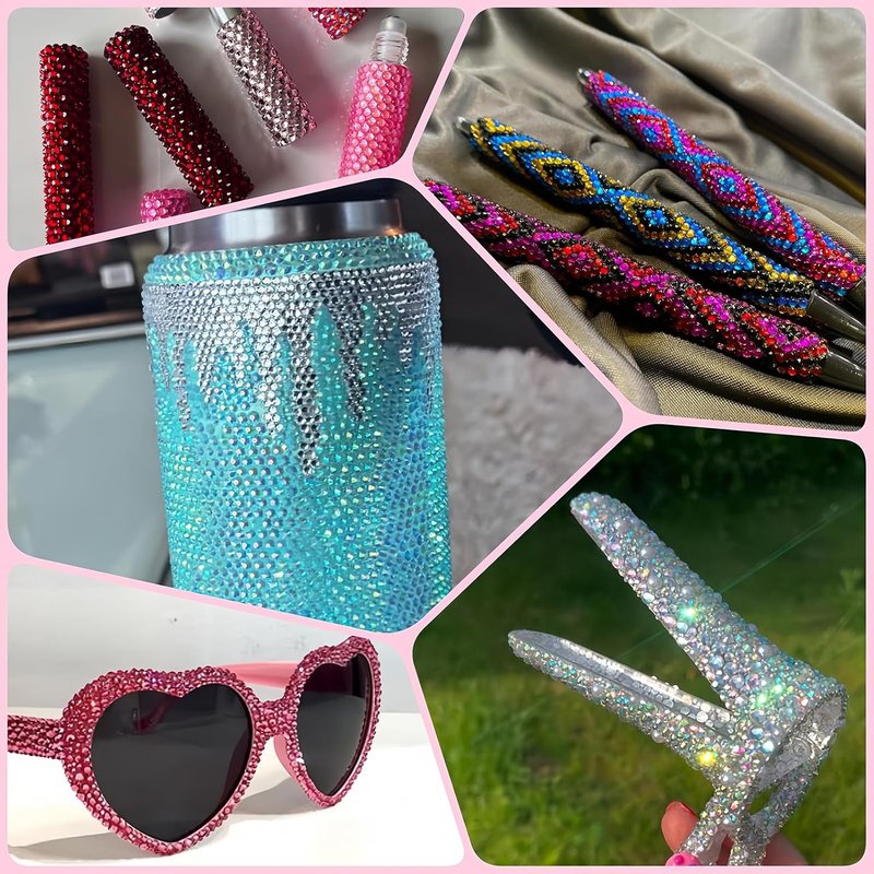 Resin Flatback Rhinestones - 32000 Pcs Multicolor Craft Kit with 4 Pcs B7000 Glue | 3mm Bedazzler Gems for Clothing, Shoes, Cups