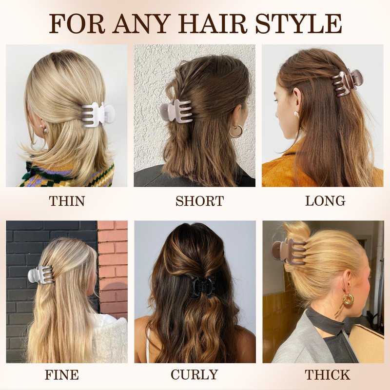 Sisiaipu 12Pcs Hair Clips for Women 1.8 Inch Small Claw Clips for Thin Hair Medium Hair Claw Clips for Thick Hair Accessories for Women Girls (Gloss Regular)