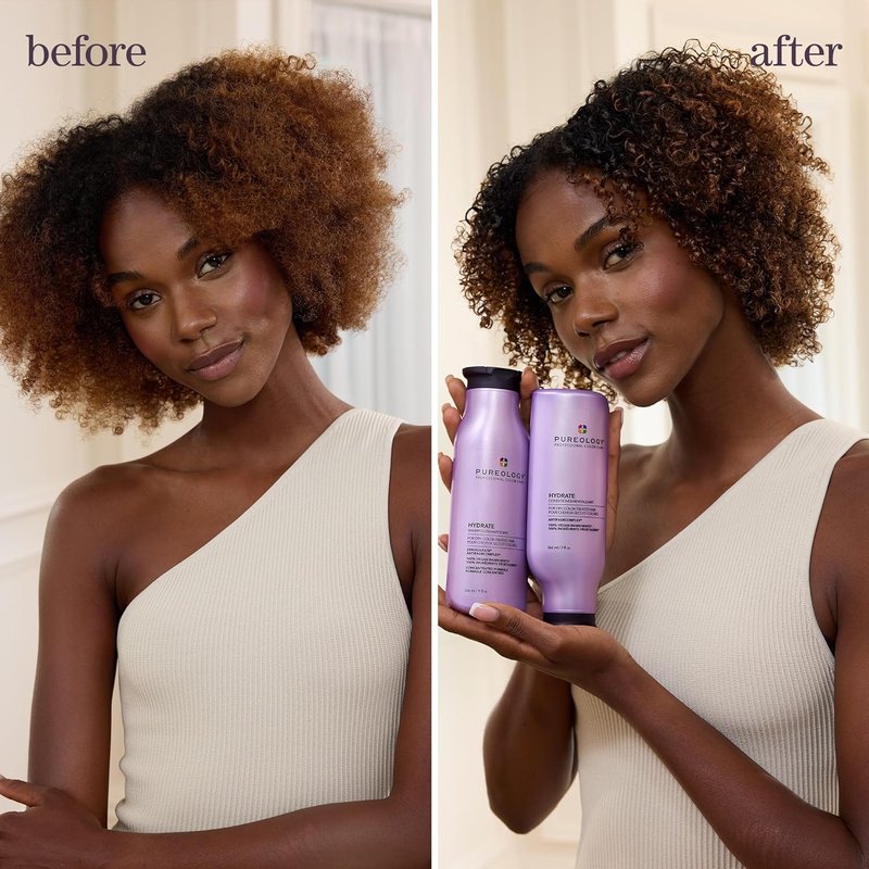 Pureology Hydrate Shampoo & Conditioner Set | Moisturizing for Medium to Thick Color-Treated Hair, Sulfate-Free