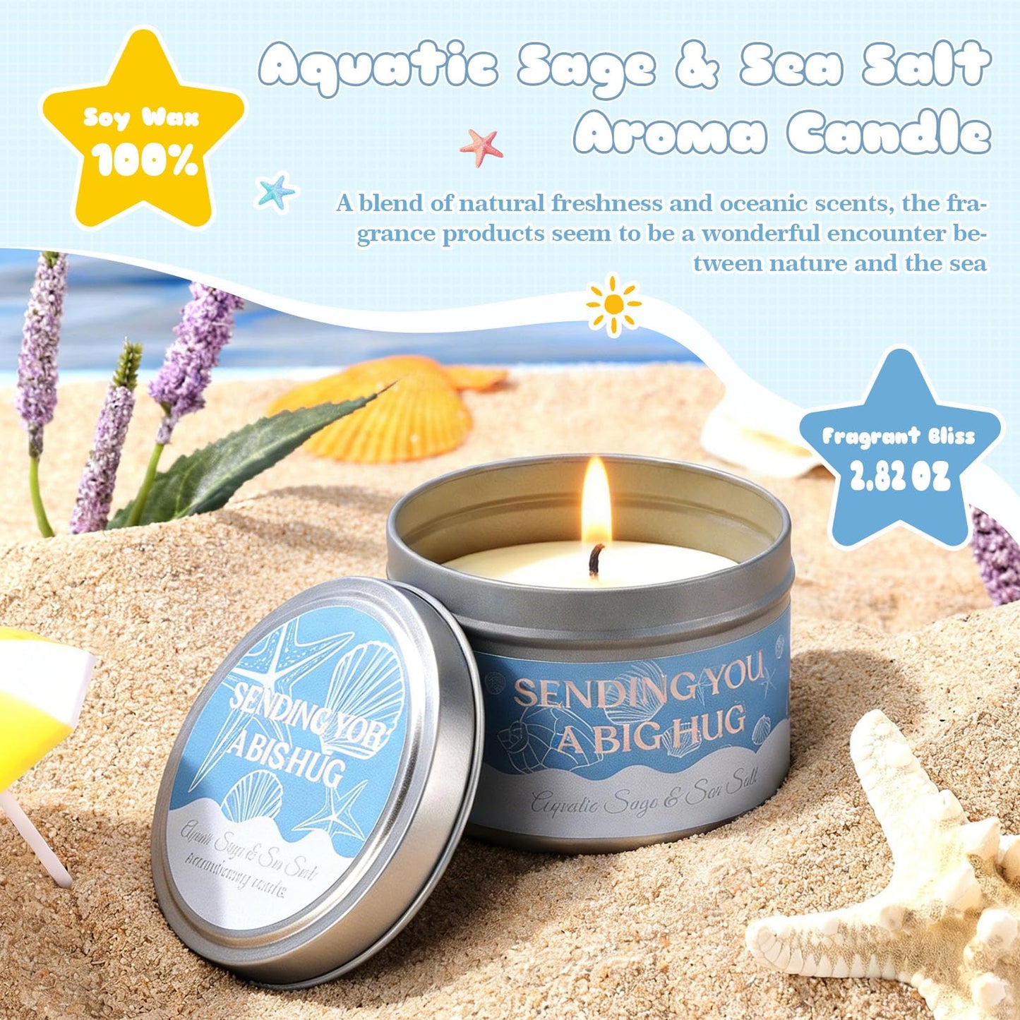 Ocean Gift Baskets for Women, Blue Self Care Spa Gift Set with 40oz Tumbler, Birthday Gift for Women Her Mom Wife Friend, Get Well Soon Gifts, Relaxation Gift Care Package for Women