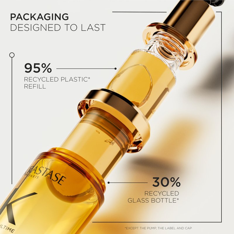 Kerastase Elixir Ultime Refillable Hair Oil - Hydrates & Smoothes Frizz, Adds Shine, With Wild Camellia, Nourishes & Strengthens Hair, 2.53 Fl Oz, Refill
