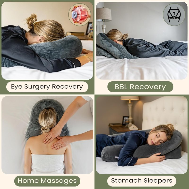 Face Down Pillow - Vitrectomy & BBL Recovery | 3-Vent Design for Easy Breathing - CertiPUR-US® Memory Foam