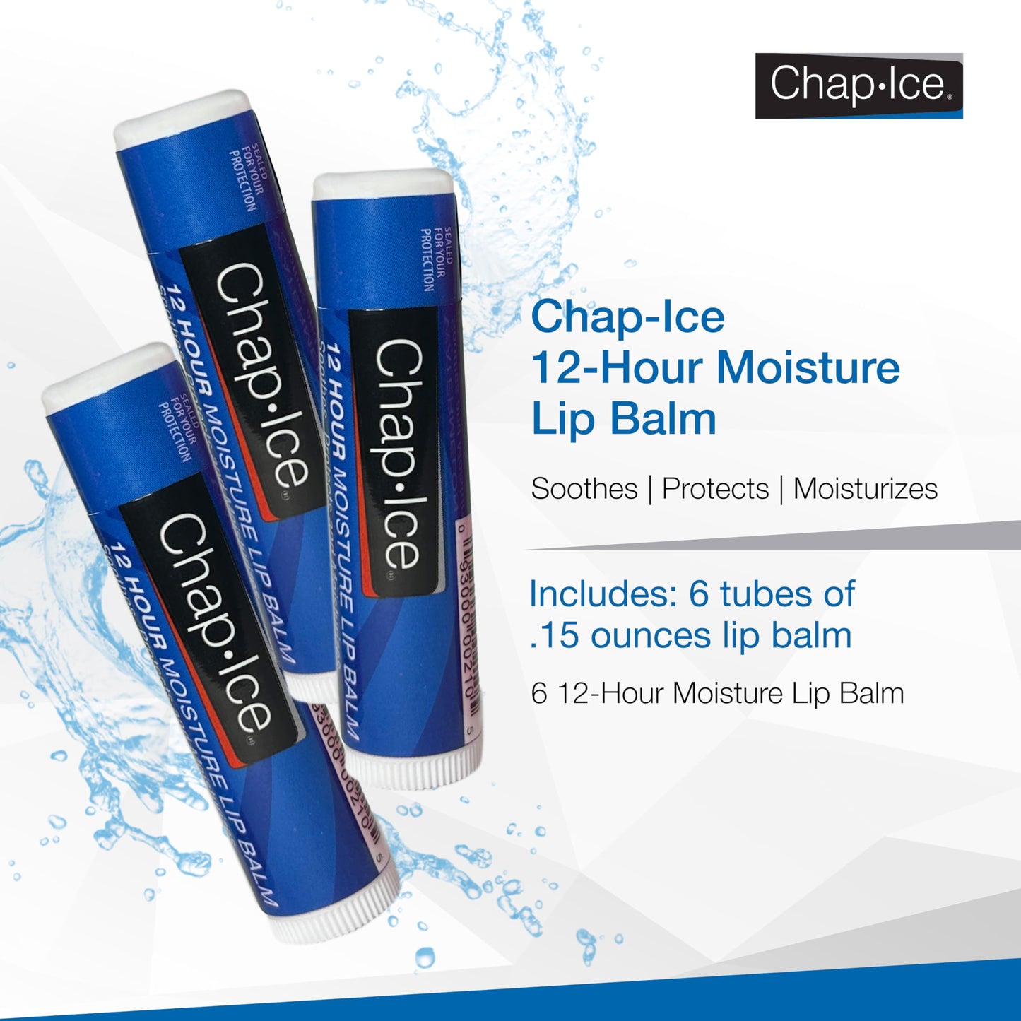 Moisturizing Lip Balm SPF 15 – 6 Pack Lip Balm Sticks, Hydrating & Protective Formula