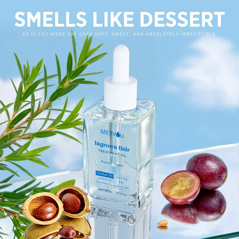 Ingrown Hair Treatment Oil for Bikini Area: V Soothes Redness & Prevents Razor Bumps - After Shave Treatment Oil for Bikini Area, Legs, Underarm and Arm - 80ML