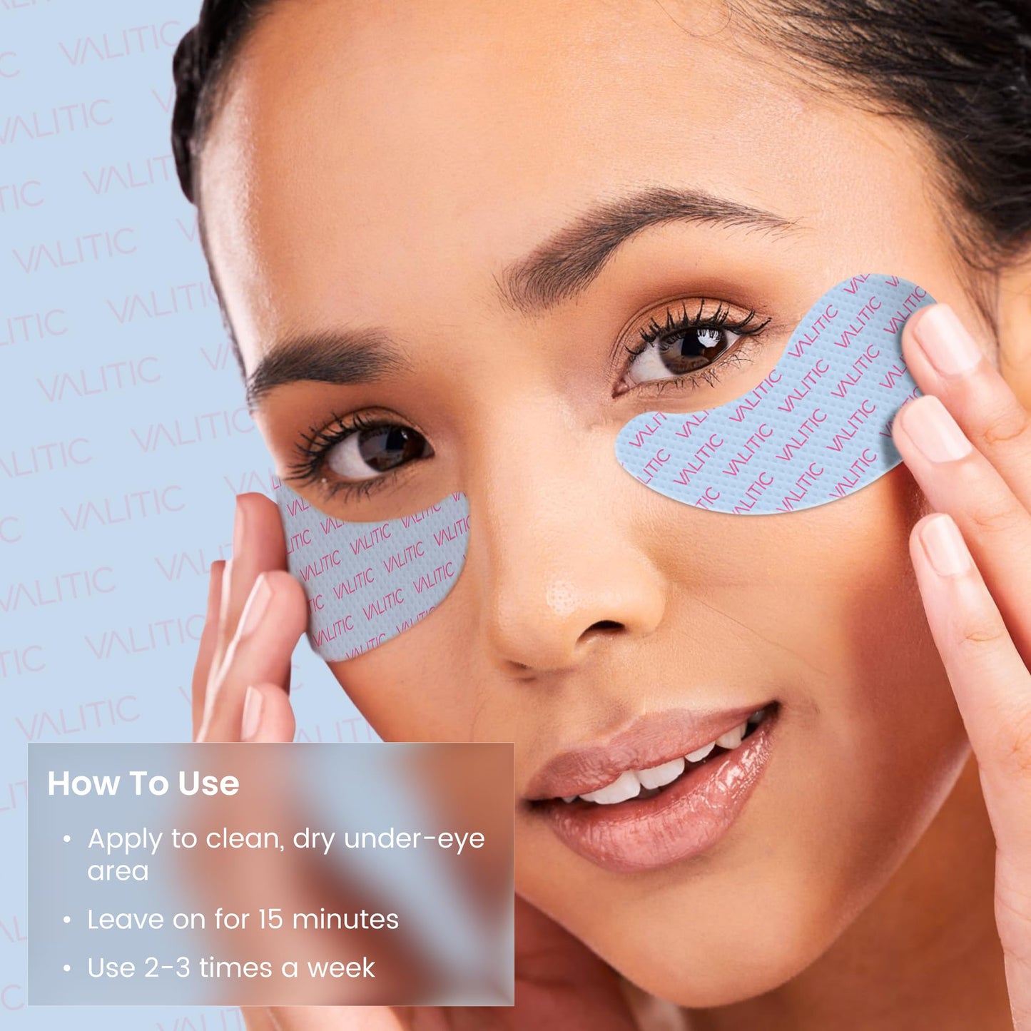 VALITIC Kojic Acid Under Eye Masks - Brightening Under Eye Patches Travel Essentials for Women and Men - Fades Dark Circles and Reduces Puffy Eyes - with Niacinamide, Collagen and Caffeine - 6 Pack