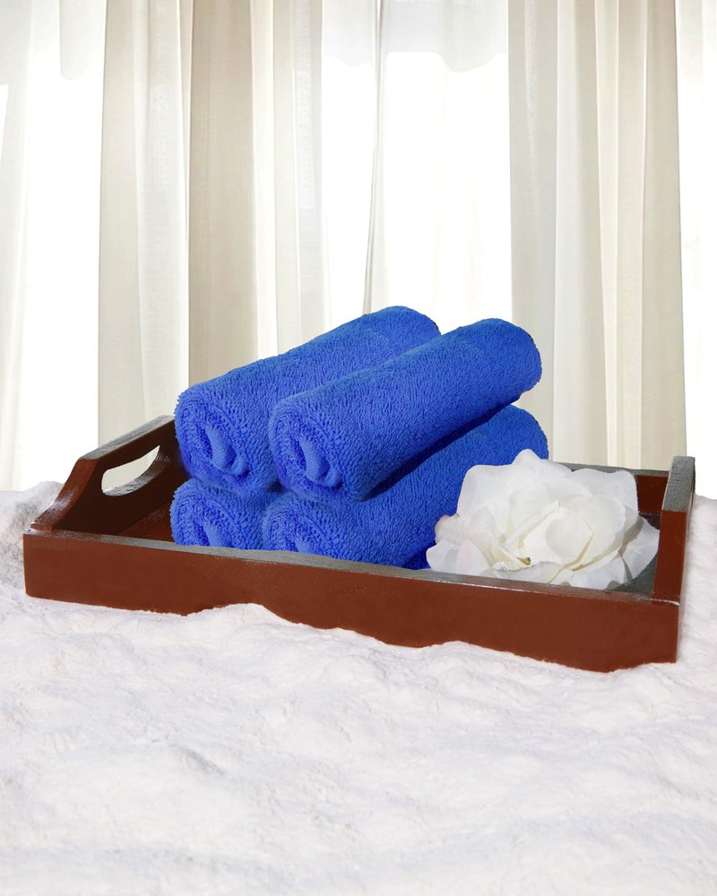 13x13 | Premium Washcloth Set | Absorbent, Ring Spun, Washcloths, Hand Towels for Bathroom, 100% Cotton, Face Towels, fingertip Towels, Soft, for Daily Use (Pack of 4) (Royal Blue, 13x13)