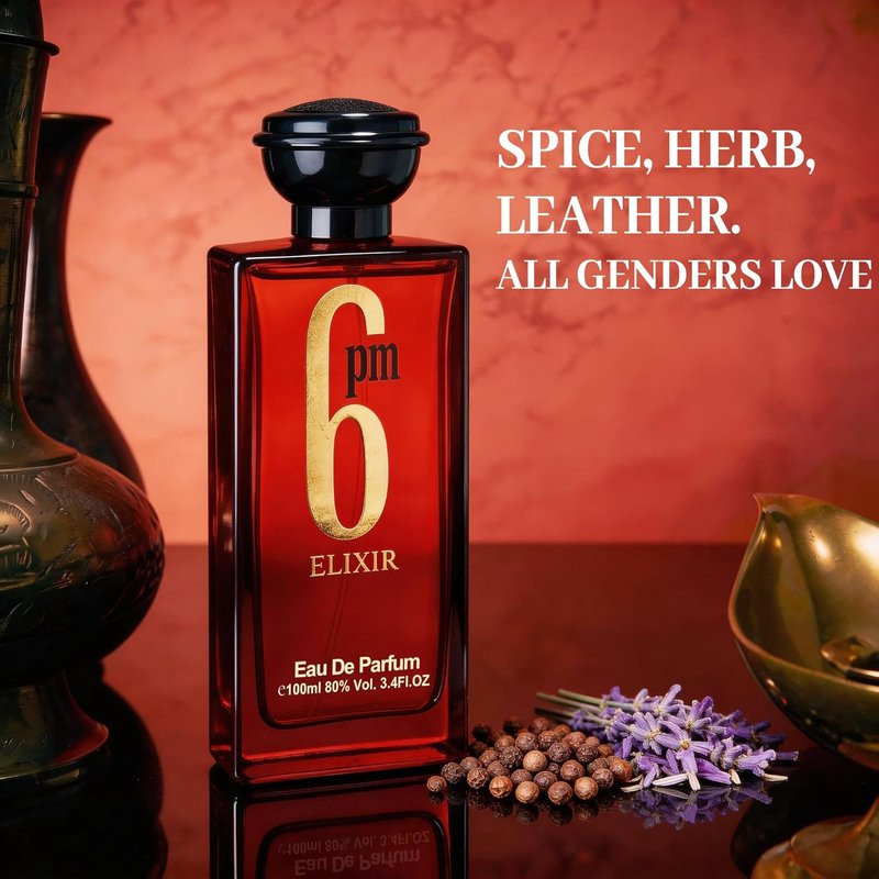 A CENTER 6PM Elixir Men's Eau de Parfum - Warm Woody Cologne | Long-Lasting Amber Tobacco Scent, 3.4 Fl Oz