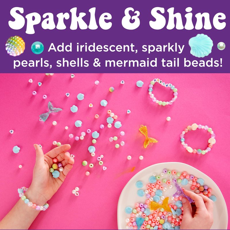 Creativity for Kids Mermaid Bead Jewelry Jar: Create 40+ Friendship Bracelets for Girls, DIY Girls Beads Jewelry Making Kit, Spring Crafts & Mermaid Gifts (Ages 6+)