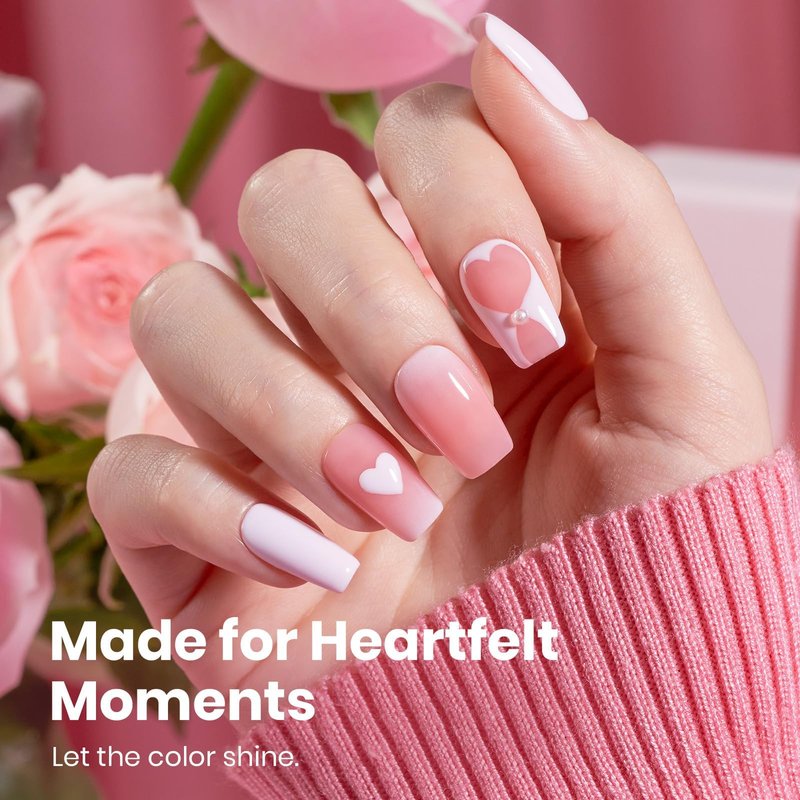 Beetles Barely Pink Gel Polish - 15ml/0.51 Fl Oz Large Capacity, Light Pink Gel Nail Polish for Summer Nails, Pastel Nail Art Salon Long Lasting Soak Off UV LED Nails Lamp