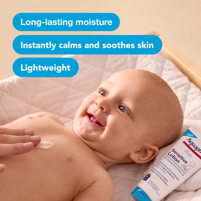 Aquaphor Baby Sensitive Lotion, Baby Lotion to Soothe and Moisturize Delicate Skin, 8 Oz