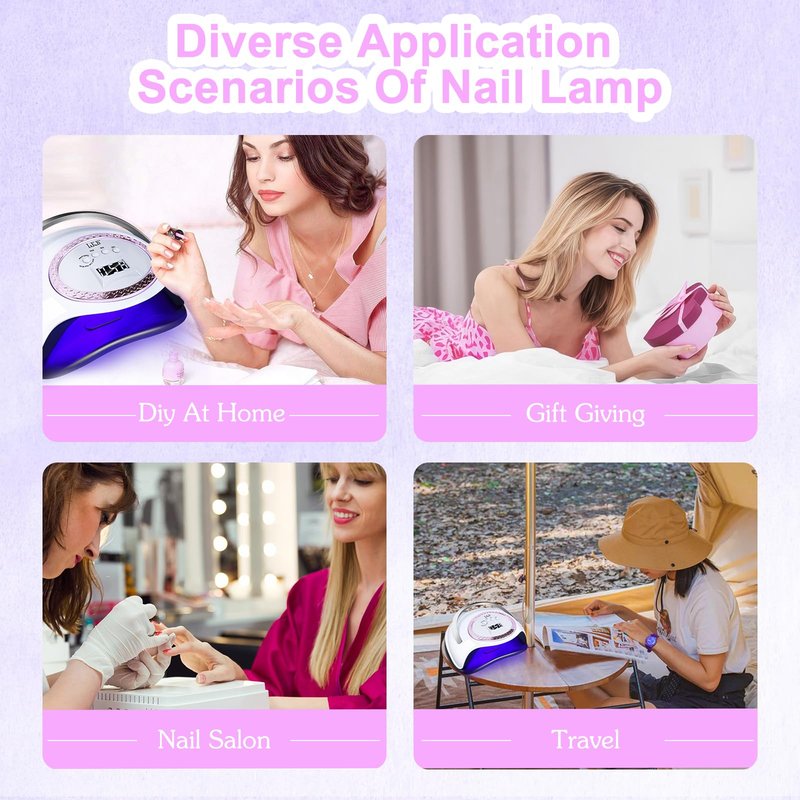 LKE 320W UV LED Nail Lamp, Professional Nail Dryer with Even Curing & Heat Control Technology, Smart Sensor & 4 Timers, Detachable Base for Easy Cleaning, Salon-Quality Gel Polish Lamp for Home Use