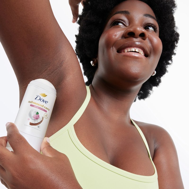 Dove Advanced Care Antiperspirant Deodorant Stick Caring Coconut for Helping Repair Skin Barrier After Shaving, with 72-Hour Sweat & Odor Protection, 2.6 oz