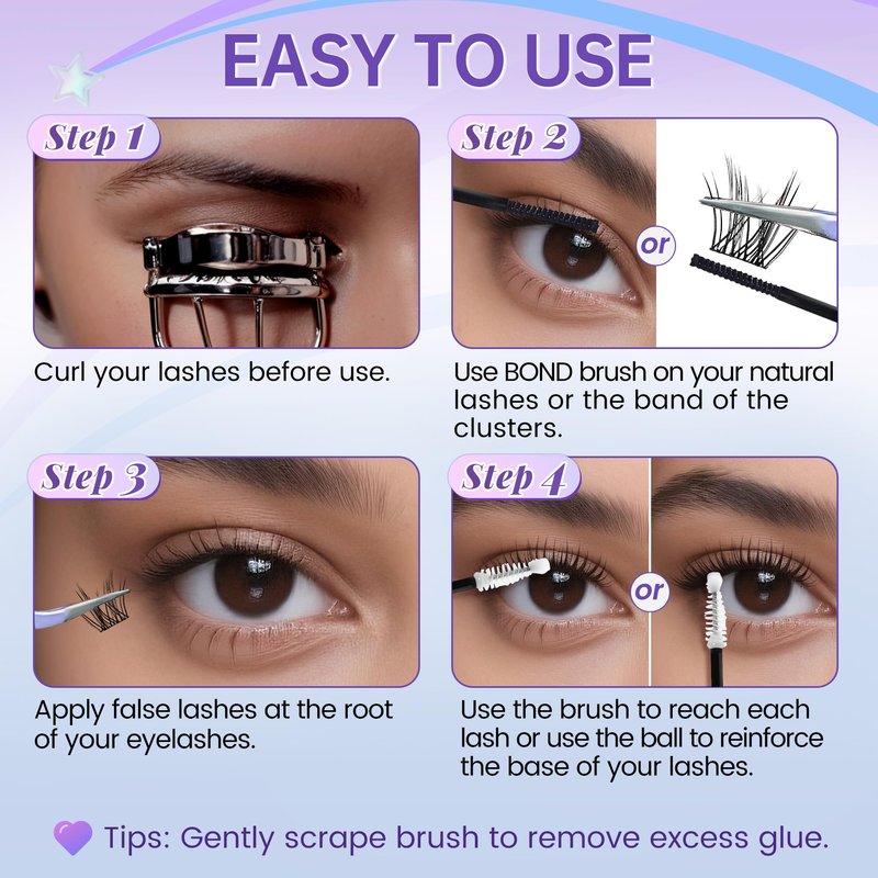 Lash Cluster Glue, Bond and Seal Waterproof Eyelash Glue, Eyelash Adhesive Black Long-Lasting 48-72Hours, 2 in 1 Lashes Bond and Seal Eyelashes Clusters DIY