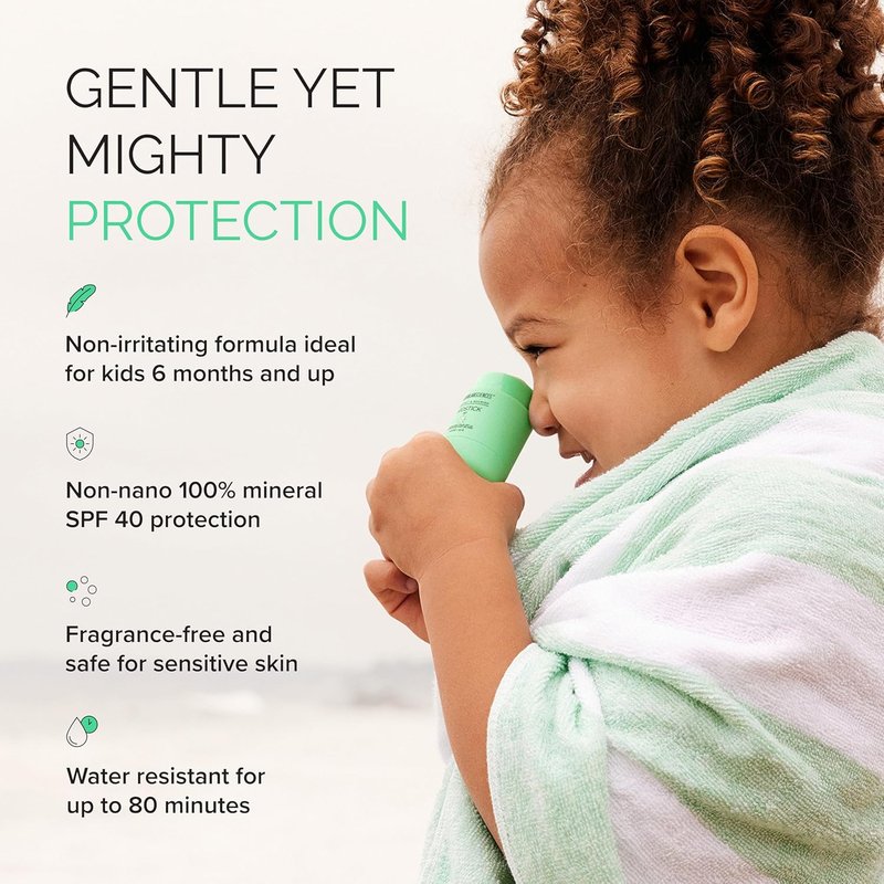 MDSolarSciences Mineral KidStick SPF 40 - Gentle, Fragrance-Free Sunscreen Stick for Kids | Zinc Oxide, Vitamins C & E | 0.6 oz