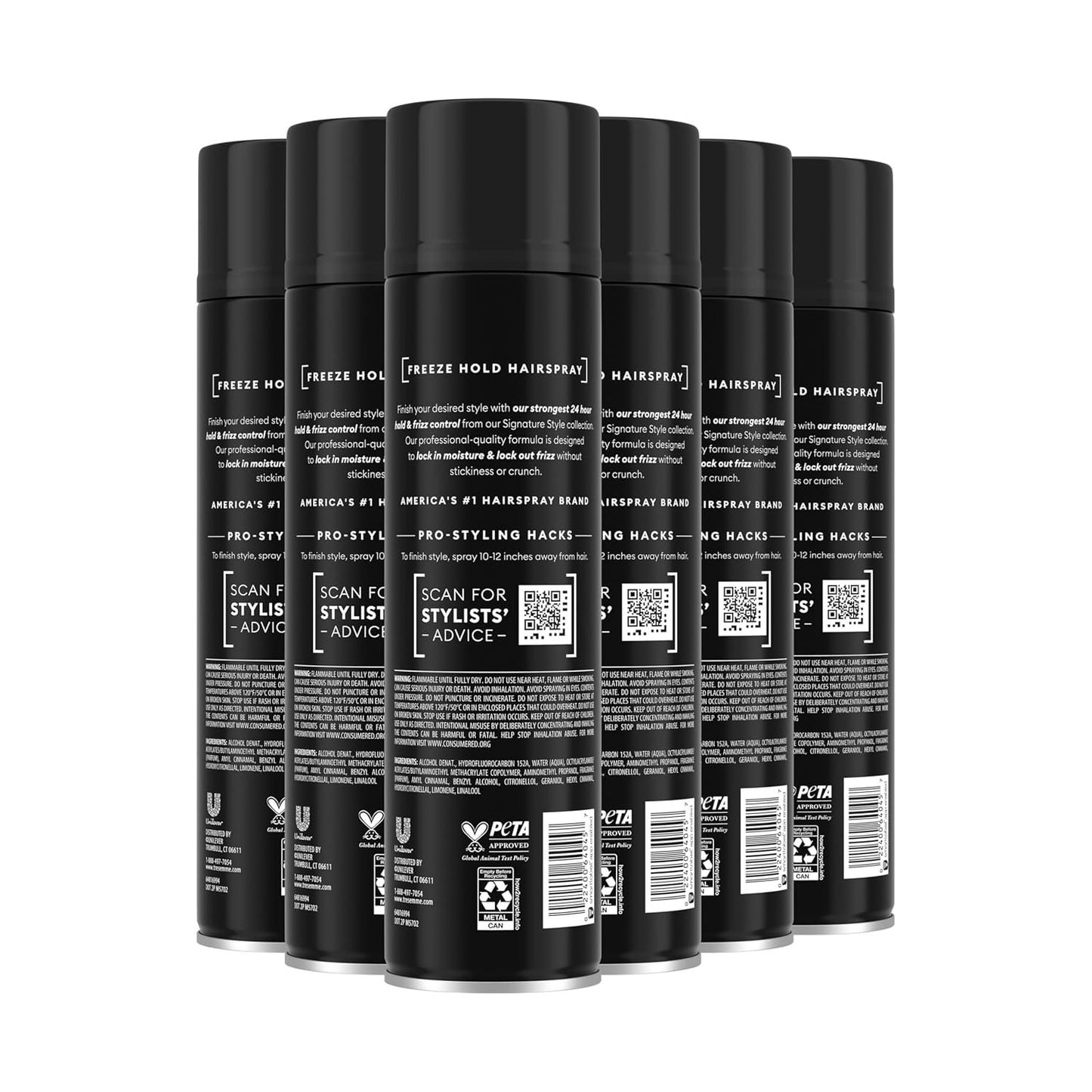 TRESemmé Hairspray - Freeze Hold for 24-Hour Frizz Control | 11 Fl Oz Pack of 6