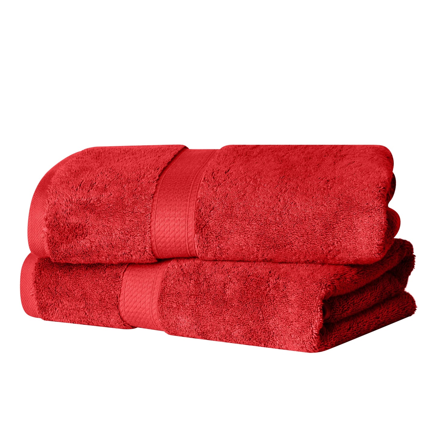 SUPERIOR Egyptian Cotton Plush & Absorbent, Bath Towel Set of 2, Red
