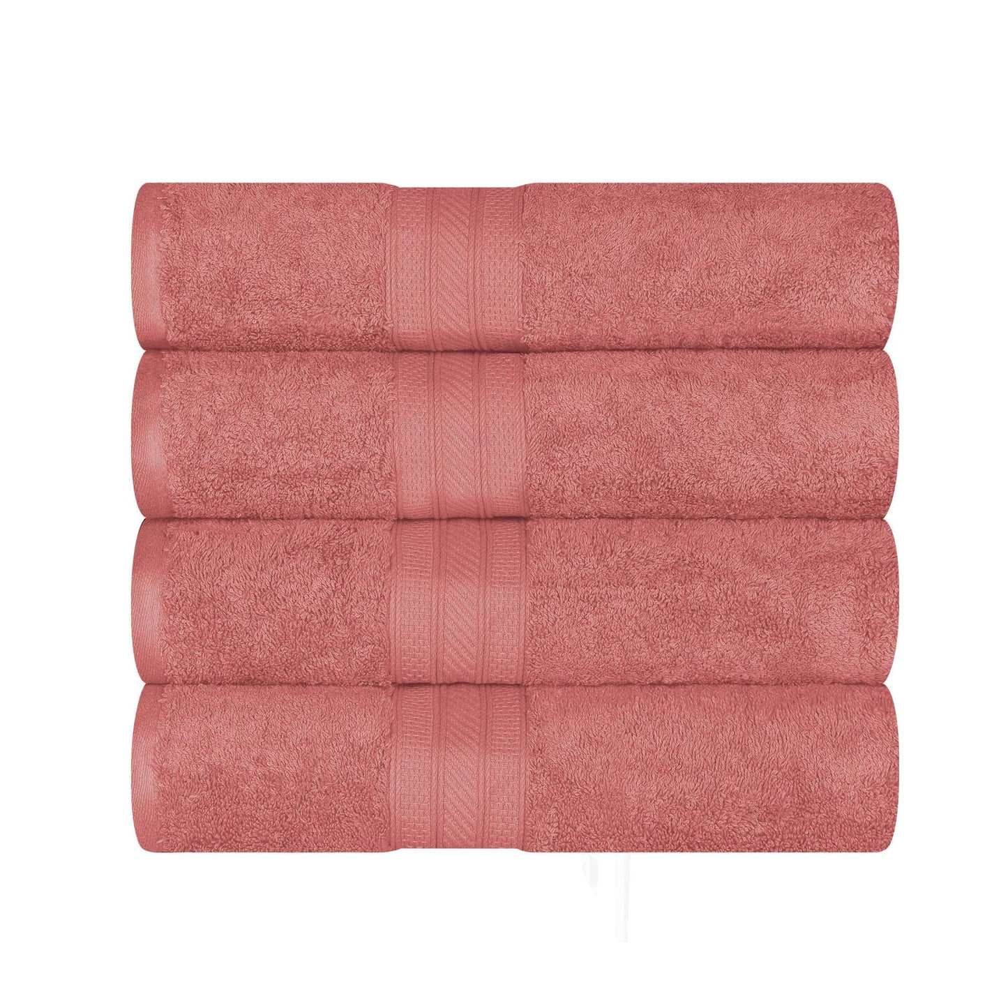 Superior 700 GSM Long Staple 100% Combed Cotton, Durable, Plush and Absorbent 6-Piece Single Ply Towel Set - Blush
