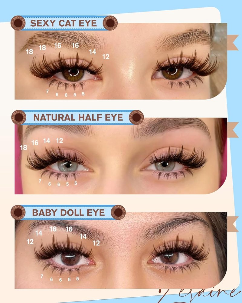 Brown Lash Clusters - Wispy Spiked Bottom Eyelash Extensions | 12-18MM, 264 Pcs