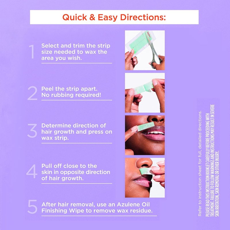 Sally Hansen Wax Strips Kit - Face & Bikini Hair Removal with Vitamin E & Avocado Oil | 10 Count