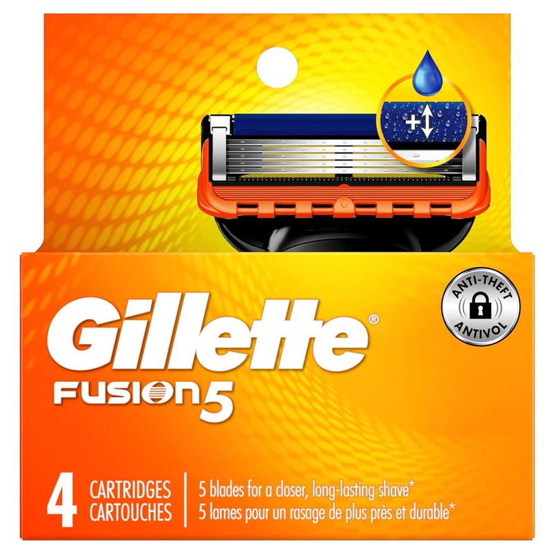 Gillette Fusion5 Razor Blade Refills - 4 Count | Lubrastrip for a Comfortable Shave