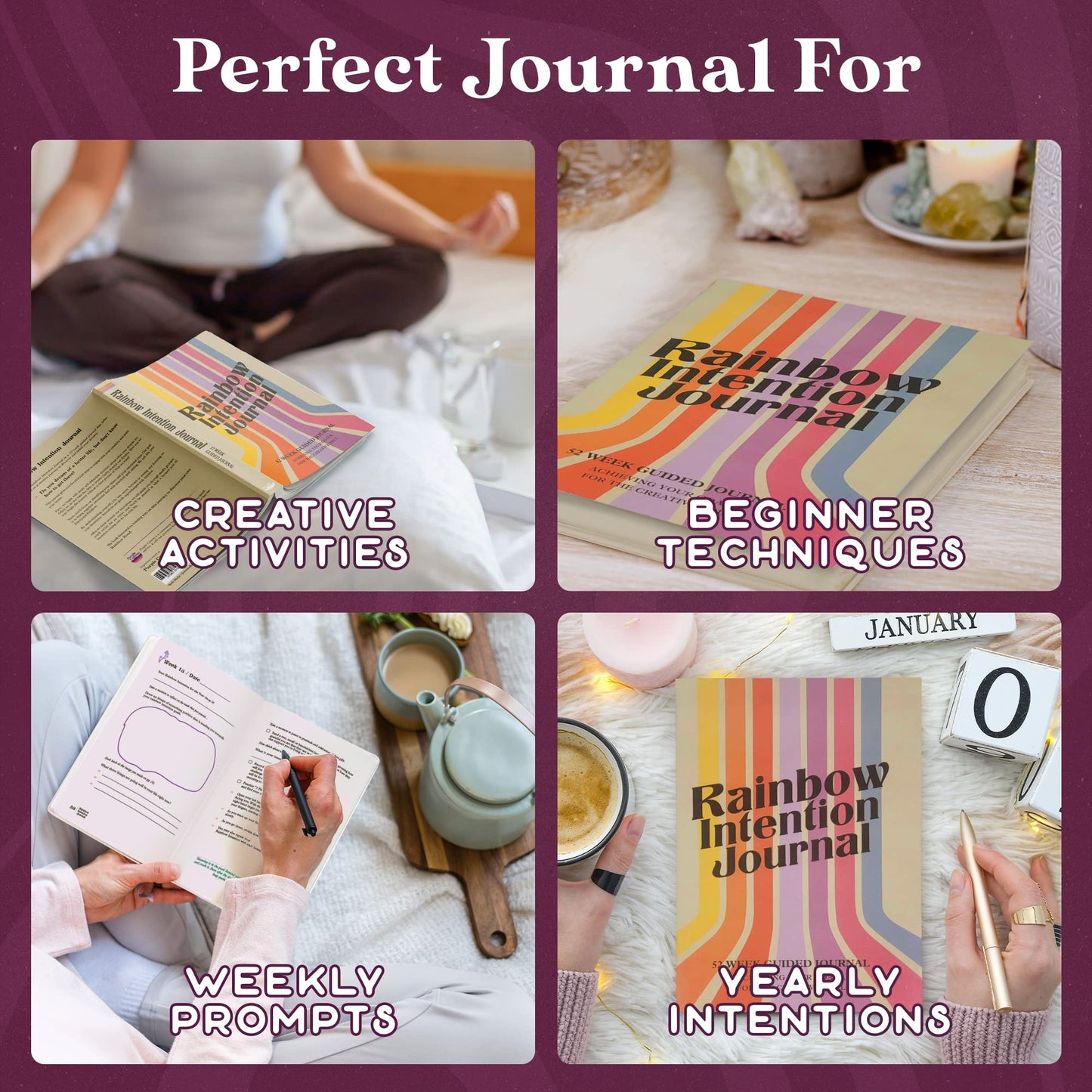 Intention Journal: 52 Week Guided Gratitude Journal for Happiness, Mindfulness, Productivity | Meditations, Breathing Exercises, Goal Setting and Inspirational Quotes | 160 Pages